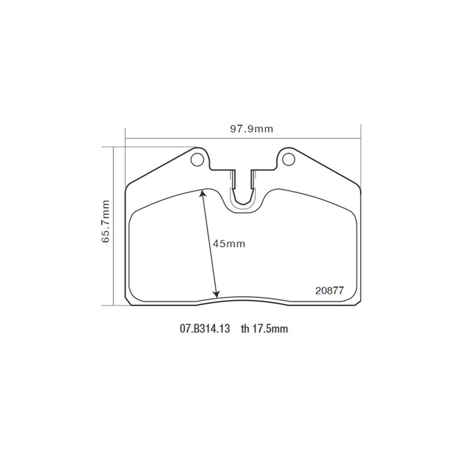 Brembo 07 B314 13 Brake Pad Set Prepared For Wear Indicator